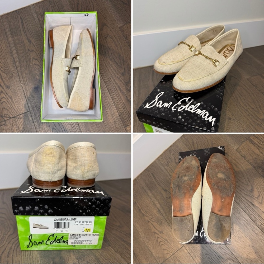 🤍Sam Edelman Loraine Loafers: Ivory Linen, 5